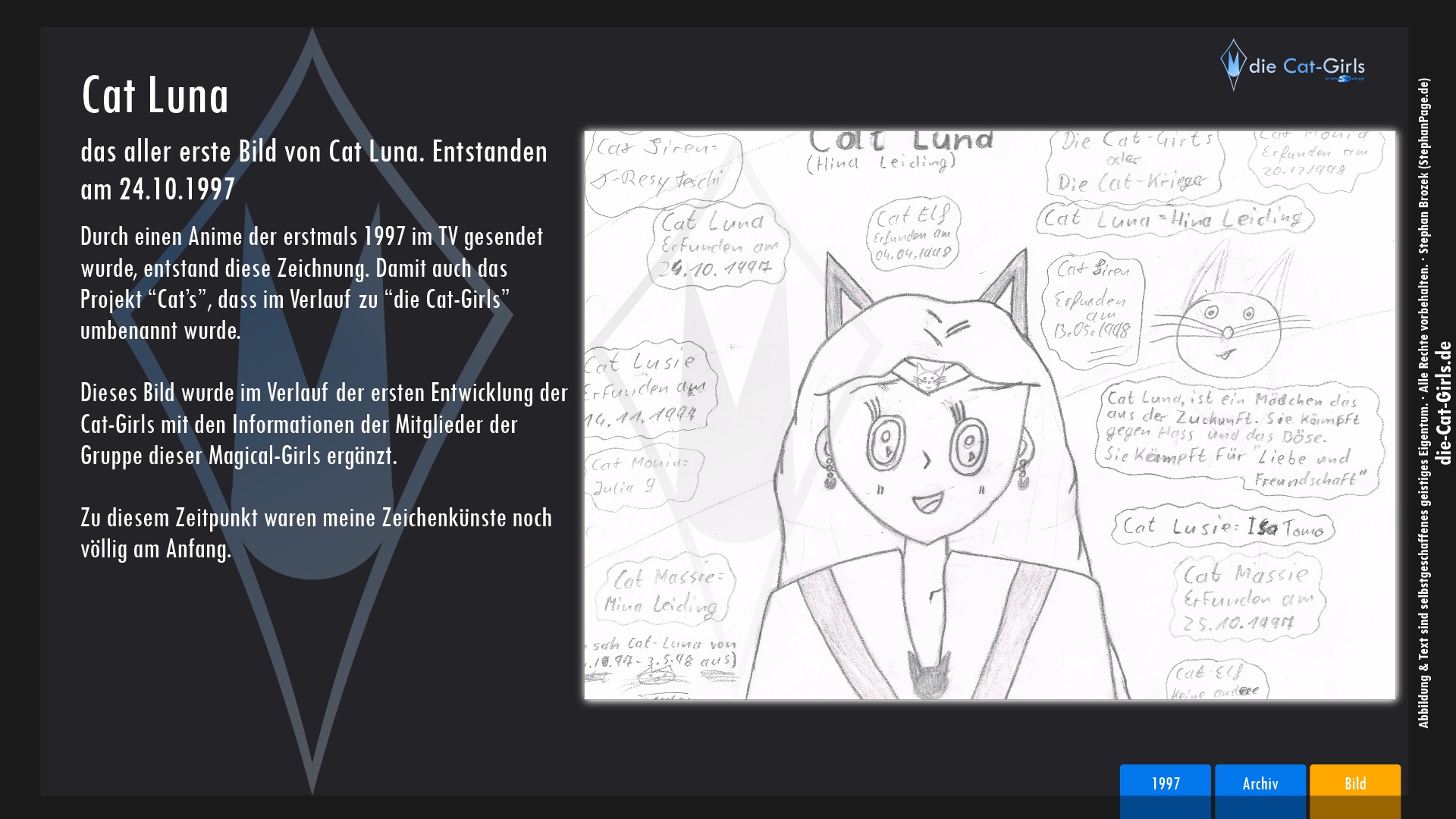 das erste Bild von Cat Luna, aus dem Jahr 1997